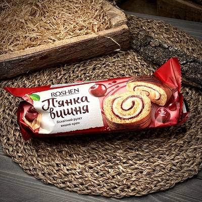 Бисквитный рулет Пьяная Вишня Roshen · 180 г
